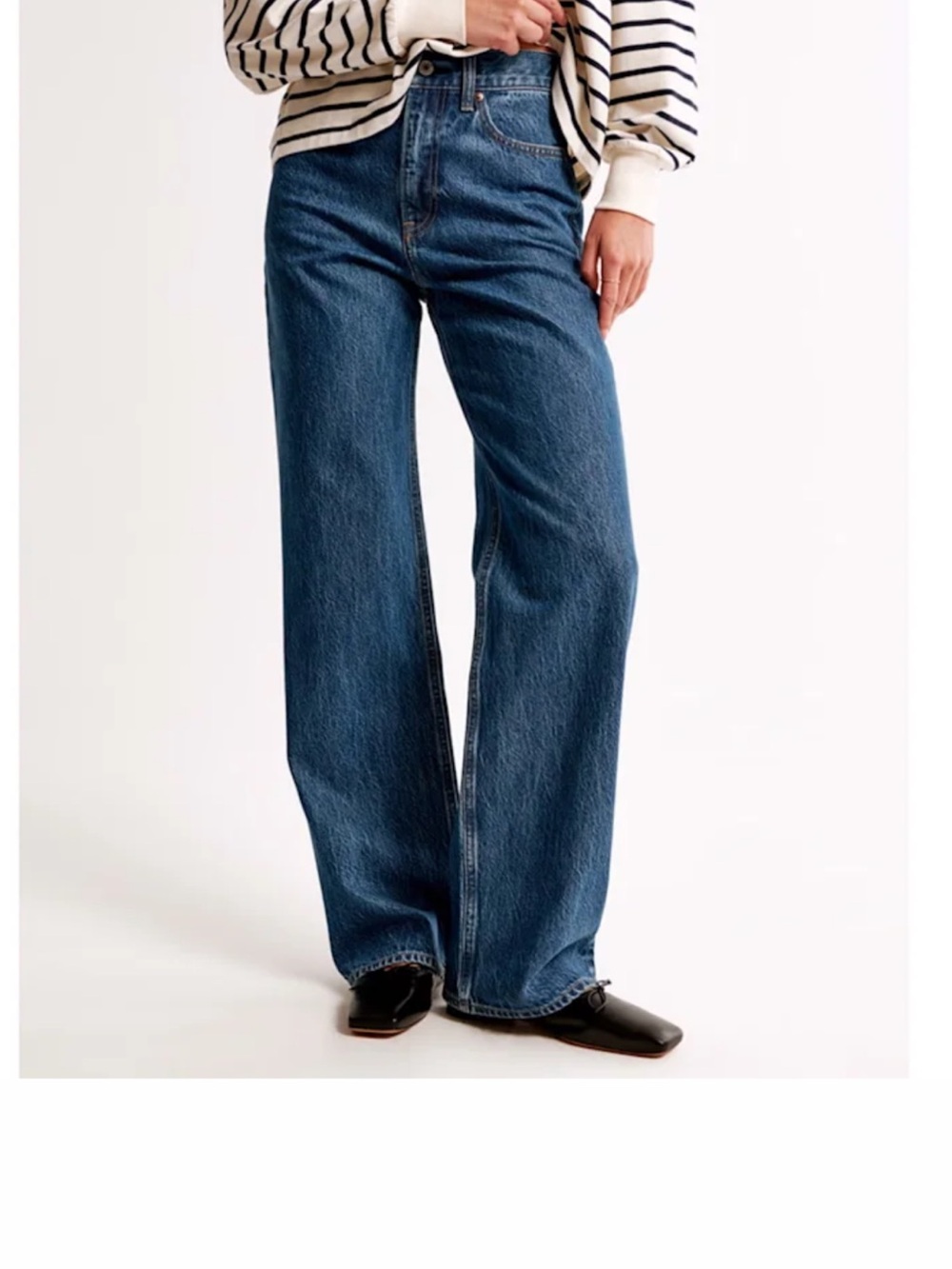 Abercrombie & Fitch Dark Blue High-Rise Wide Leg Jeans